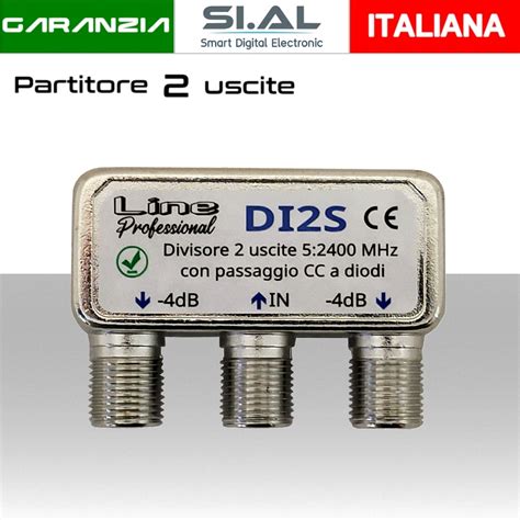 Partitore Antenna 2 Uscite Con Passaggio DC Per SegnalI Tv E Satellite