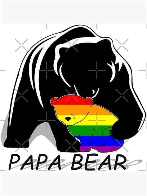 Gay Pride Papa Bear Art Print For Sale By Lad Ms Redbubble