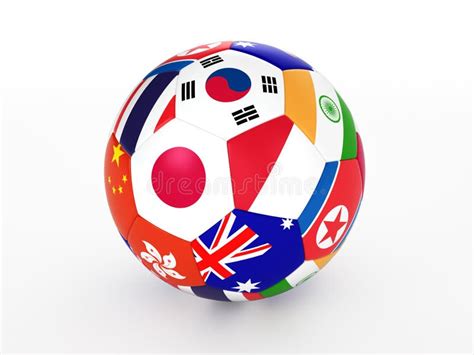 Soccer Ball With Flags Of The Asian Countries Stock Illustration