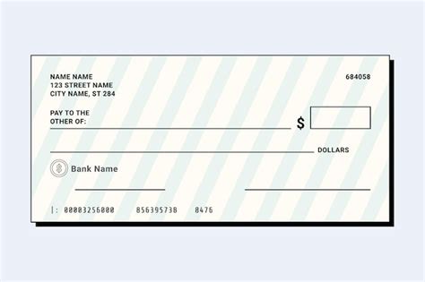 Plantilla De Cheque De Dinero En Blanco Simulacro De Cheque De The