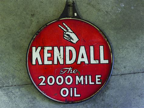 Double Sided Kendall Mile Oil Tin Sign Auburn Fall Rm