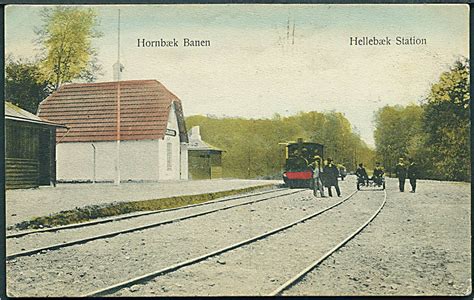 Hellebæk station på Hornbækbanen med damptog Knud Nielsen u no