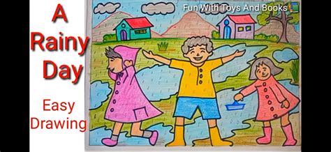 Rainy Day Drawing Easy Drawing Of Rainy Day Monsoon Drawing My ...