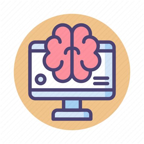 Brain Interface Machine Learning Smart Monitor Icon