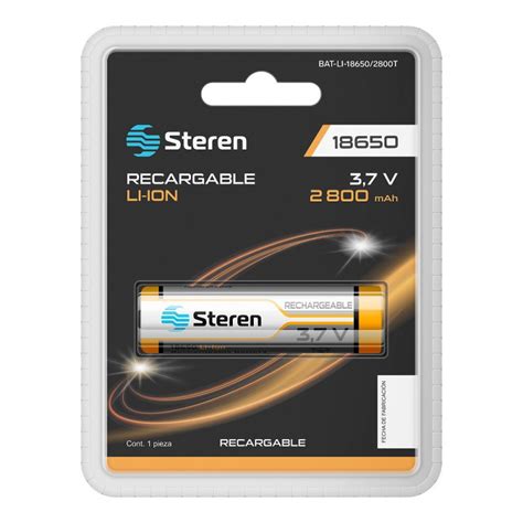 Compra Steren Batería Recargable Li Ion 3 7V 1 Pieza BAT LI 18650