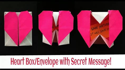 Heart Gift Box Envelope With Secret Message Valentine Special