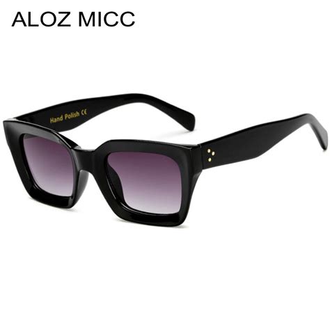 Aloz Micc Black Square Sunglasses Women Brand Retro Acetate Sun Glasses Men Eyeglasses Clear