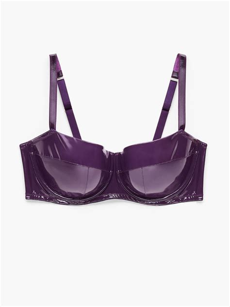 Leather Tease Vinyl Low Cut Balconette Bra In Purple Savage X Fenty