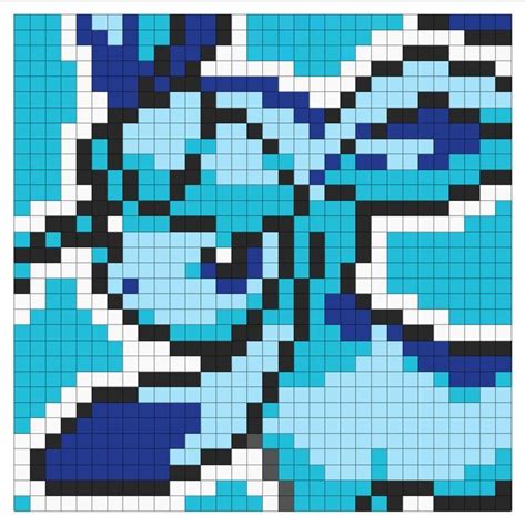 Glaceon Pokemon Pix Brix Template Pixel Art Pokemon Pixel Art Grid