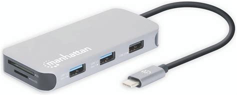 Manhattan Usb C Dock Hub With Card Reader Ports X Pris