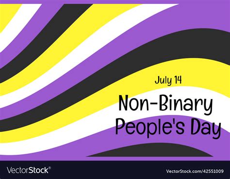 Non Binary People S Day Horizontal Banner Vector Image