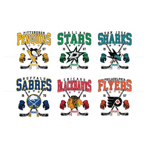 Vintage Hockey NHL Team SVG Bundle