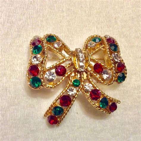 Eisenberg Ice Designer Signed Christmas Ribbon Bow Brooch Pin Etsy