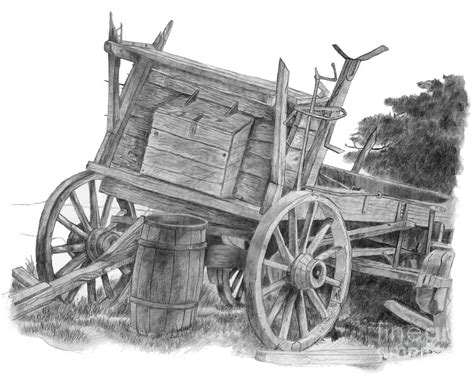 Covered Wagon Drawing by Scott Parker - Pixels