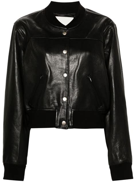 Isabel Marant Press Stud Leather Bomber Jacket Farfetch