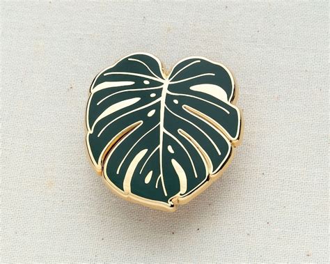 Monstera Enamel Pin Set Of 3 Etsy