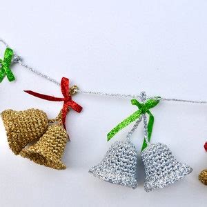 Crochet Bells Garland, Amigurumi Christmas Bells Bunting, Wall Hanging Bells Crochet Pattern ...