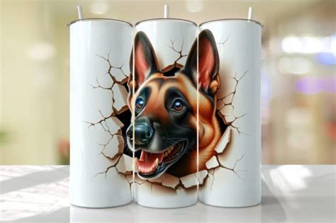 Belgian Malinois Peeking Tumbler Wrap Graphic By Thedigitalstore