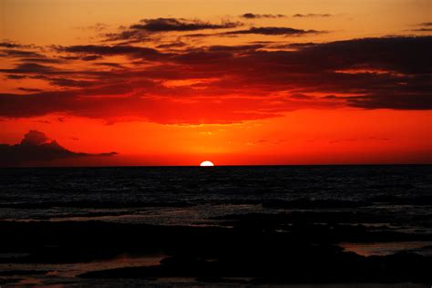 ゆんフリー写真素材集 No 14358 ハワイ島 夕日 [アメリカ ハワイ]