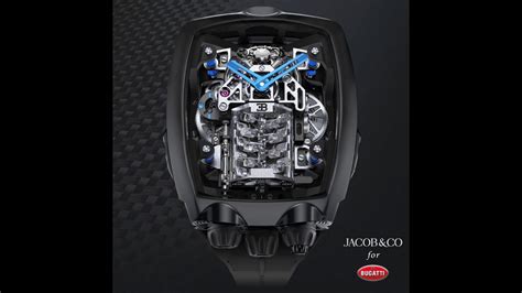 This watch has a working Bugatti W-16 engine inside it