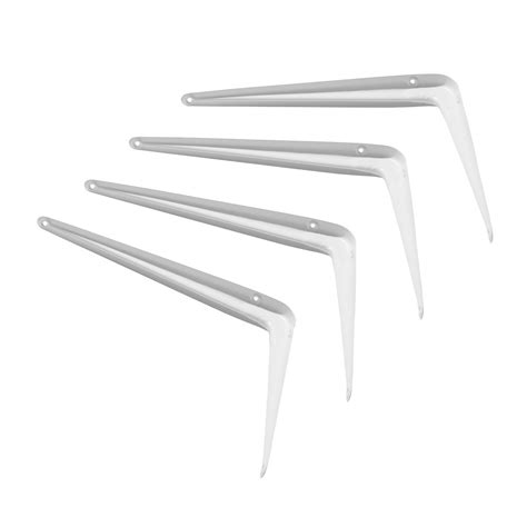 Set Of 24 Metal Shelf Supports Type 2 15x20 Cm White Wood Tools