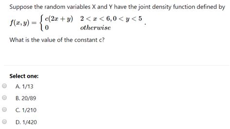 Solved Suppose The Random Variables X And Y Have The Joint