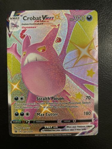 Crobat Vmax Swsh Shiny Holo Full Art Ultra Rare Pokemon Black Star