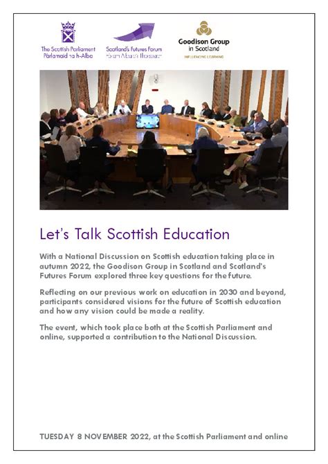 Lets Talk Scottish Education Scotland S Futures Forum