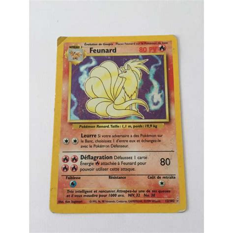 Carte Pok Mon Feunard Rare Holographique Set De Base Wizards