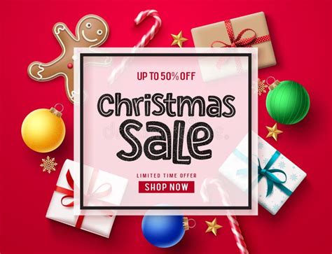 Christmas Sale Vector Banner Template Christmas Holiday Season Sale