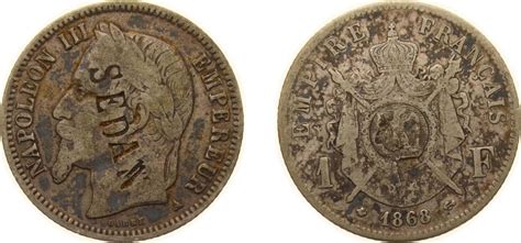 1868 A Paris Mint France Second Empire 1868 A 1 Franc Napoleon III