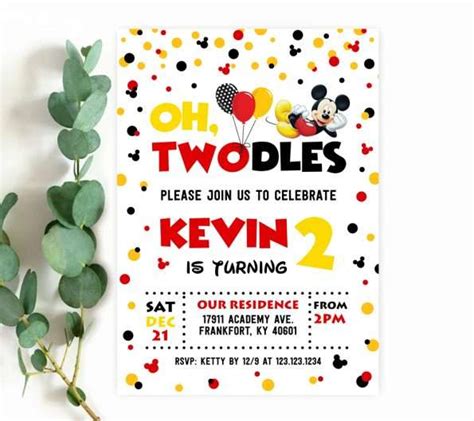 Mickey Mouse Party Invitations Edit Online Now