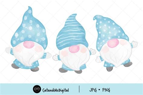 Watercolor Winter Gnomes Clipart Graphic By Catandme · Creative Fabrica