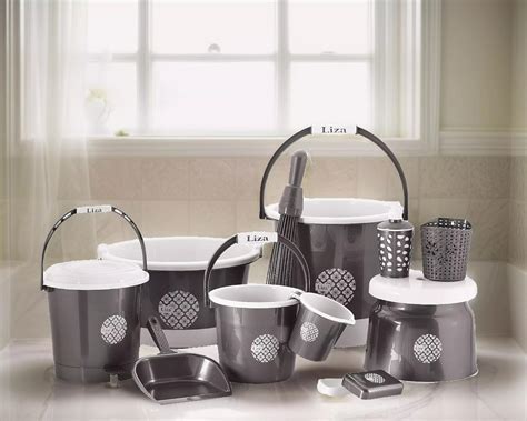 Nayasa Square Funk Bathroom Set 6 Pieces Bucket 25 Litres With Mug