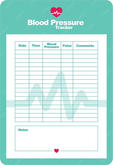 Premium Vector | Blood pressure tracker - printable