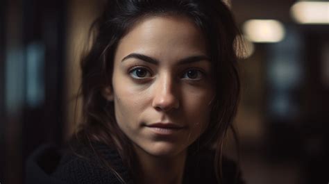 Retrato De Mujer Adulta Joven Alegre Ia Generativa Foto Premium