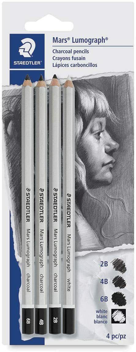 Staedtler Mars Lumograph Charcoal Pencils Piece Pack Ebay