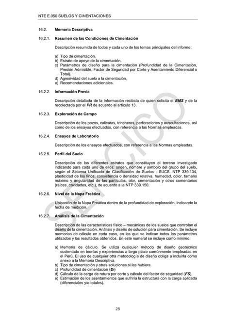 Norma Peruna E Suelos Y Cimentaciones Pdf