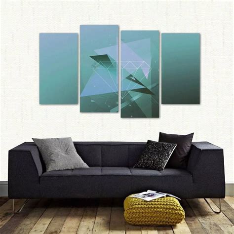 Quadro Abstrato Diamante Sala Escritório Em Tecido 4 Peças 1