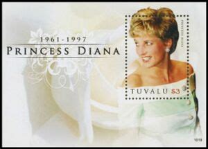 Stamp Princess Diana Tuvalu Princess Diana 1961 1997 Mi TV BL163 Sn