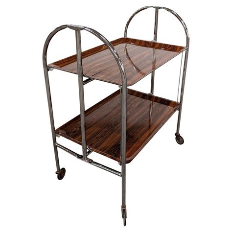 Mid Century Foldable Bar Cart For Sale At 1stdibs