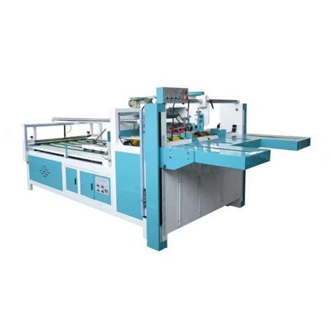 Corrugated Carton Box Folder Gluer Semi Auto Folding Gluing Machine