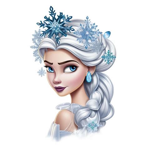 Un Personaje De Dibujos Animados De Frozen Con Copos De Nieve En La