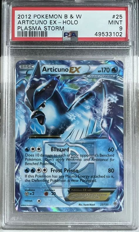 Articuno Ex Black White Plasma Storm Holo Psa Mint Pok Mon