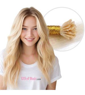 Platinum Blonde Keratin Prebonded Fusion Hair Extensions Real Hair Platinum Blonde