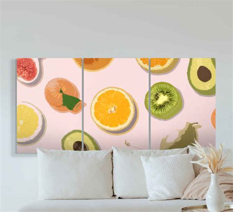 Cuadro De Bodegones Collage De Frutas Modernas TenVinilo