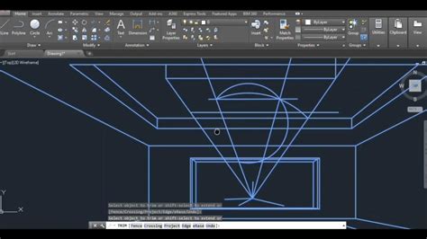 1 Point Perspective Drawing Autocad Tutorial 01 Youtube