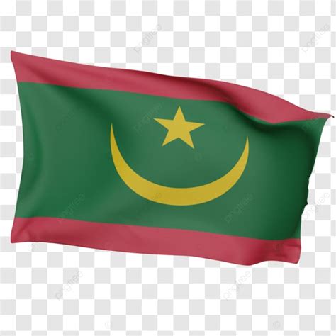 Mauritania Flag Waving Mauritania Flag Waving With Pole Transparent