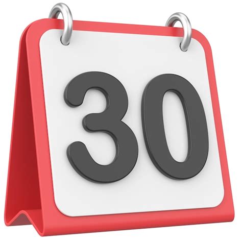 Calendário 3D Dia 30 Dia 30 do mês Ilustração 3D | Foto Premium
