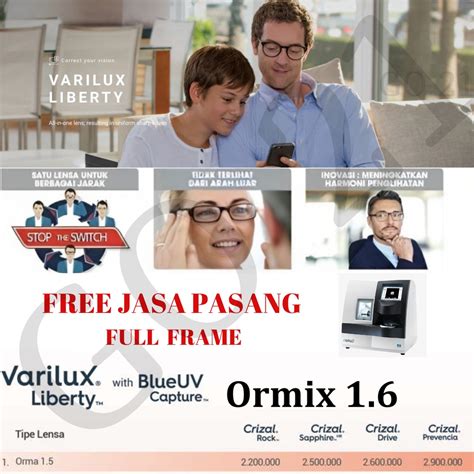 Jual Lensa Essilor Progresif Varilux Liberty With Blue Uv Capture Ormix